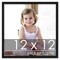 12x12 Simple Black Picture Frame - UV Acrylic, Foam Board Backing, Hanging Hardware